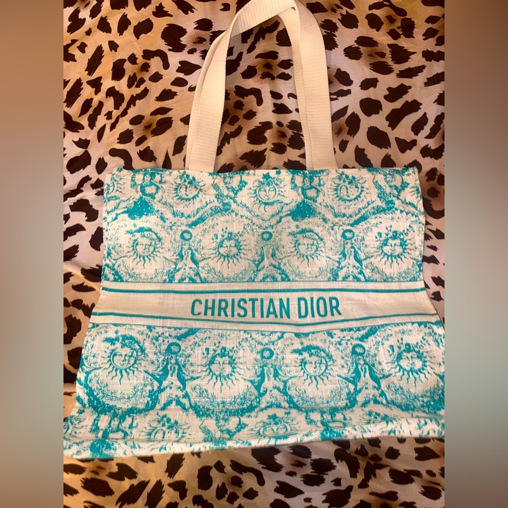 Christian Dior DiorRivera Canvas Shoppers Tote Bag New